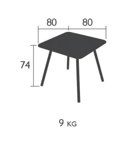 Load image into Gallery viewer, Fermob Luxembourg 4-leg garden metal table with 80x80 cm square top, ideal for outdoor patio or garden space.