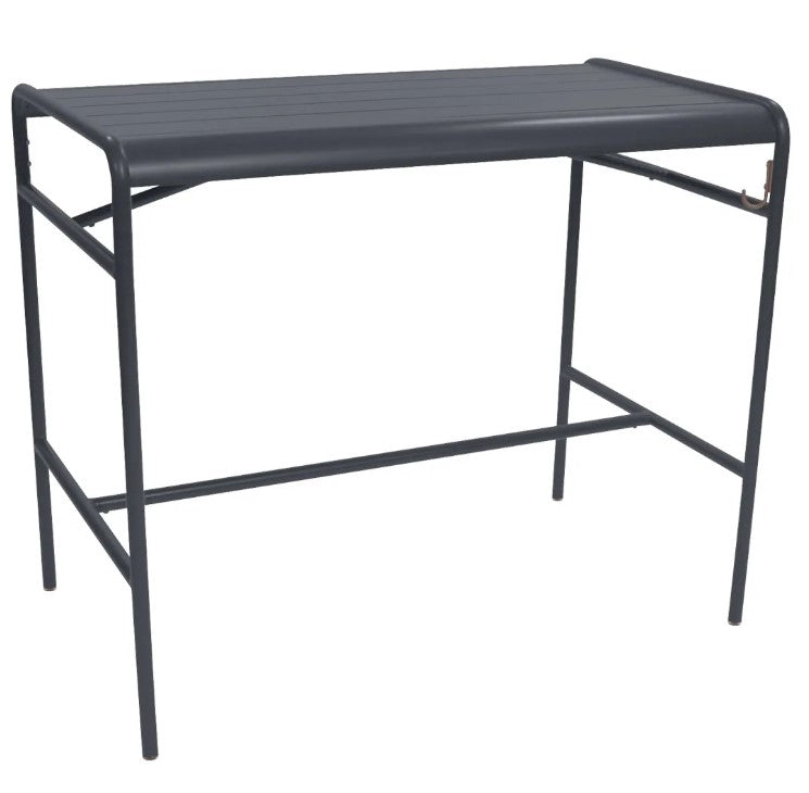 Load image into Gallery viewer, Luxembourg high table by Fermob, metal table in mid-grey with 126x73 cm aluminum surface, ideal for modern dining or workspace.