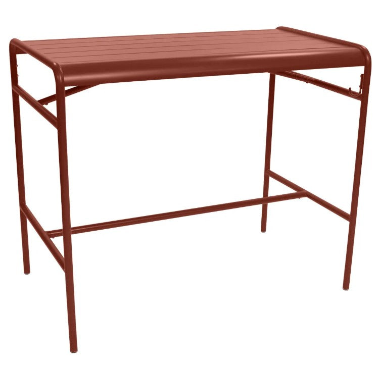 Load image into Gallery viewer, Luxembourg high metal table by Fermob, 126 x 73 cm, with terracotta-colored aluminium surface, suitable for outdoor dining or patio.