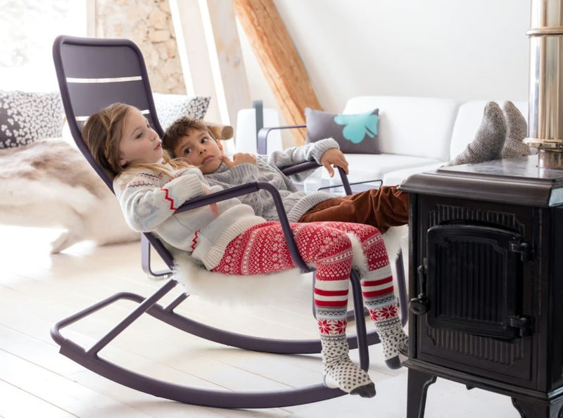 Load image into Gallery viewer, Fermob Luxembourg outdoor rocking chair made of metal and aluminum, showcasing a sleek, modern design for outdoor relaxation.