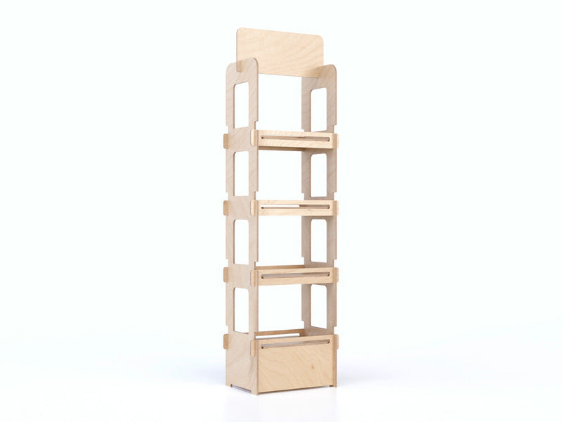 Load image into Gallery viewer, Market 400 – eucalyptus display shelf with four spacious levels for versatile storage and display.