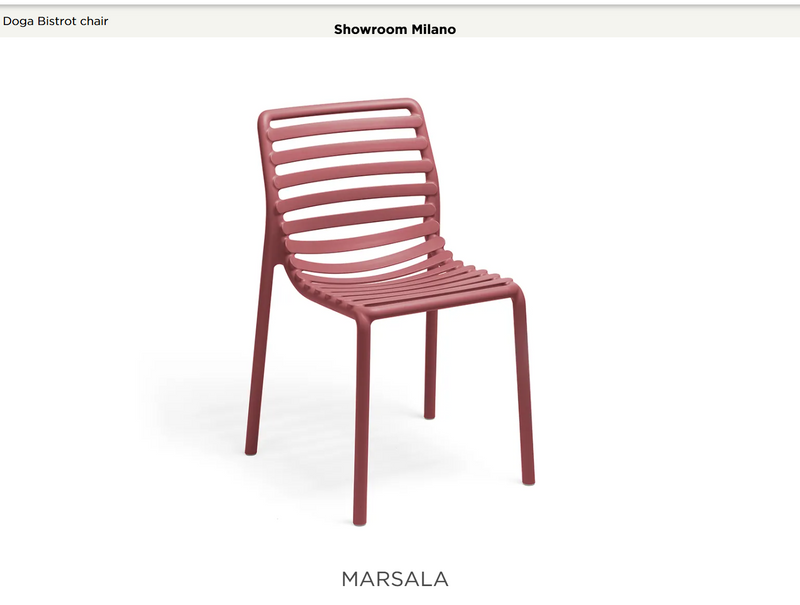 Load image into Gallery viewer, Marsala Nardi Doga Bistrot outdoor chair with a sleek design, ideal for patio or garden seating.