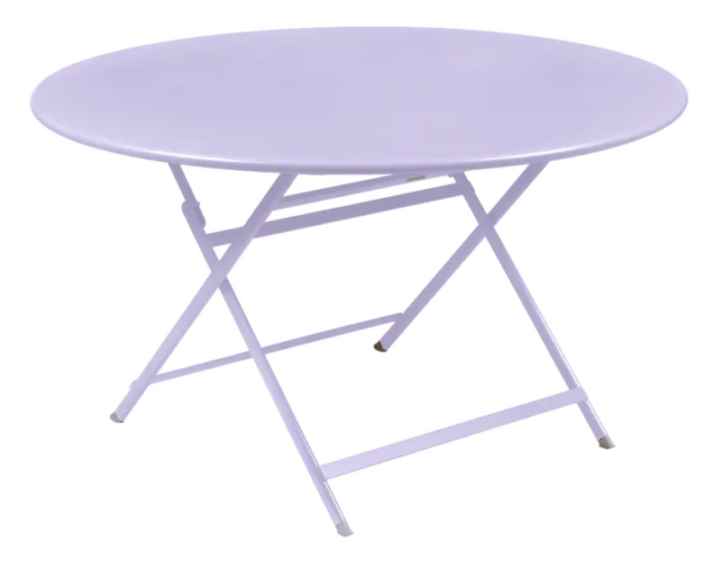 Load image into Gallery viewer, Fermob Caractère foldable metal table with 128 cm diameter, suitable for eight people, in a marshmallow color.