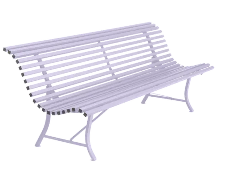 Load image into Gallery viewer, Fermob Louisiane 200cm outdoor folding metal bench with four-seater design, suitable for garden or patio seating.