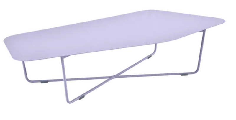 Load image into Gallery viewer, Fermob Ultrasofa low metal outdoor table measuring 162x74 cm with a sleek, modern design and a light, marshmallow color finish.