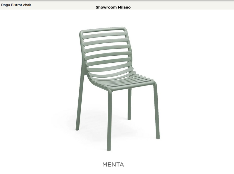 Load image into Gallery viewer, Nardi Doga Bistrot outdoor chair in Menta green, featuring a modern design, suitable for outdoor patio or garden seating.