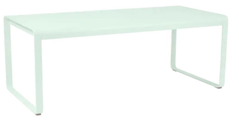 Load image into Gallery viewer, Fermob Bellevie outdoor metal dining table, 196x90 cm, eight-seater with a sleek mint finish, suitable for outdoor dining spaces.