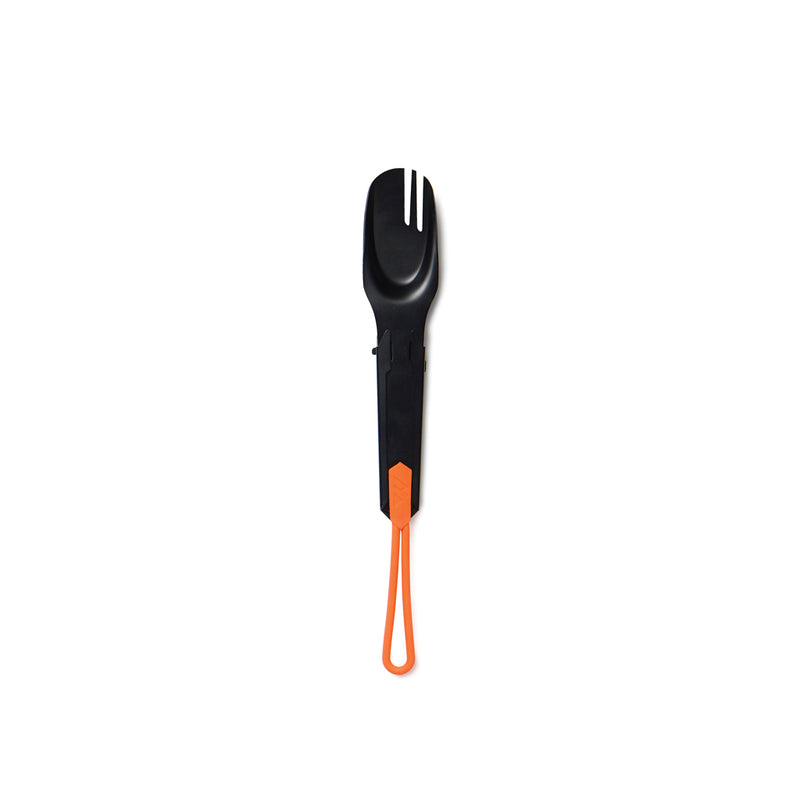 Load image into Gallery viewer, Nordic Drift Drift Trail 4-in-1 outdoor cutlery set with fork, knife, spoon, and bottle opener, designed for camping and outdoor use.
