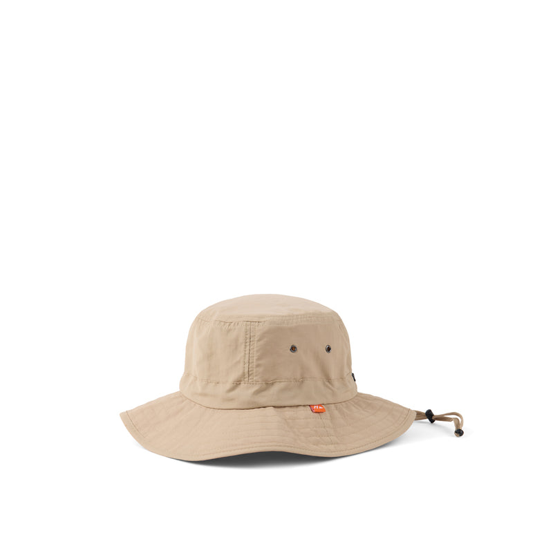 Load image into Gallery viewer, Nordic Drift RCS Horizon UPF 50+ bucket hat in beige with wide brim and adjustable chin strap, outdoor headwear for sun protection