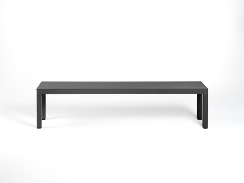 Load image into Gallery viewer, Nardi Aluminum Rio outdoor bench with an anthracite finish, featuring sleek, modern design and sturdy metal construction.