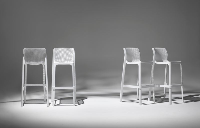Load image into Gallery viewer, Nardi Net Stool in white – weatherproof Italian outdoor bar stool