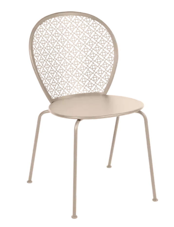 Load image into Gallery viewer, Colorful Fermob Lorette metal outdoor chair in nutmeg finish, showcasing a stylish design for outdoor furniture.