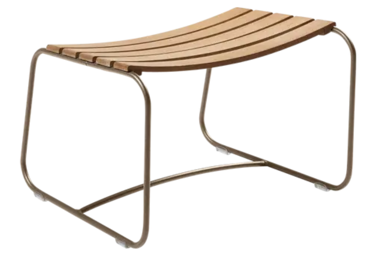 Load image into Gallery viewer, Fermob Surprising Teak Footrest in nutmeg color, showcasing sleek wooden design for comfortable support and stylish decor.