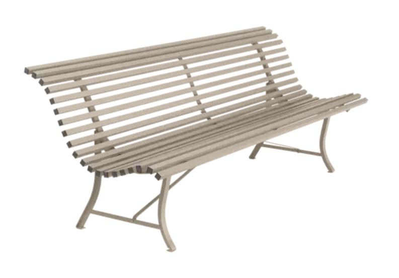 Load image into Gallery viewer, Fermob Louisiane 200cm outdoor folding bench in nutmeg beige, 4-seater garden metal outdoor furniture piece