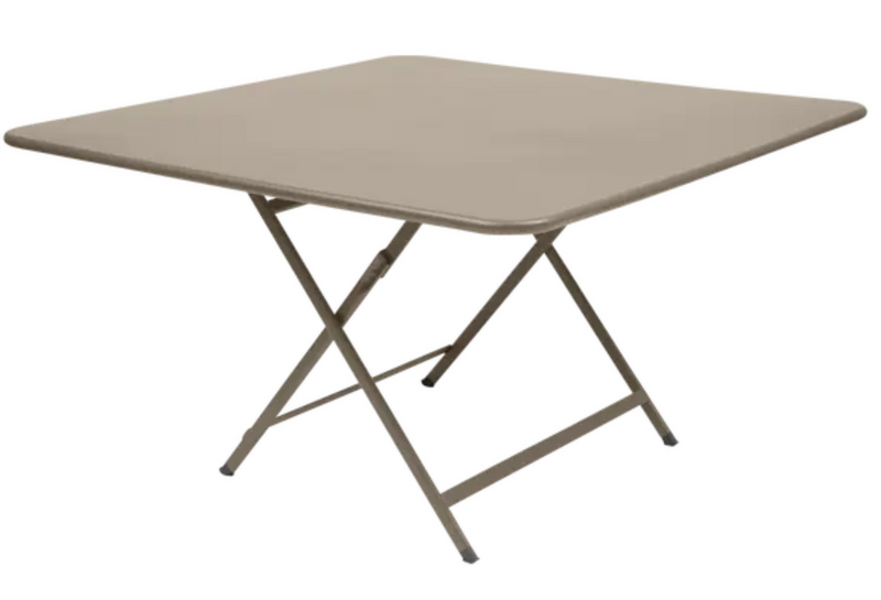 Load image into Gallery viewer, Nutmeg-colored Fermob Caractère foldable outdoor table, 128x128 cm, eight-seater, suitable for outdoor dining and gatherings.