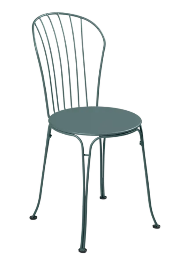 Load image into Gallery viewer, Fermob OPÉRA+ outdoor metal chair with curved backrest and armrests, designed for stylish patio or restaurant seating.