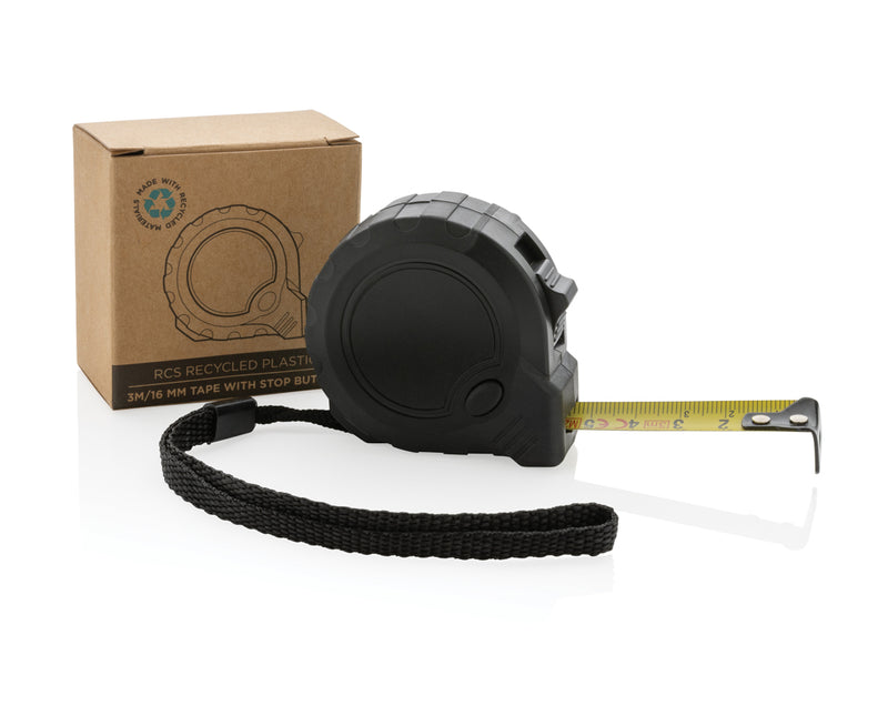Load image into Gallery viewer, XD Collection recycled plastic 3M/16 mm tape with stop button, tool for precise measuring and stopping in various applications.