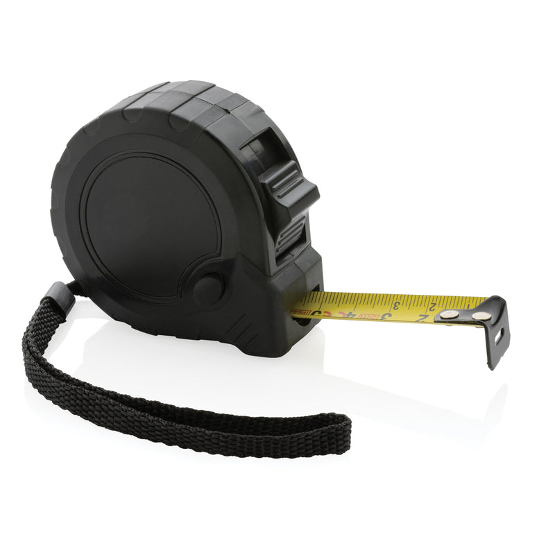Load image into Gallery viewer, XD Collection RCS recycled plastic 5M/19mm tape with stop button, shown with handle and tape reel in a tools and torches setting.