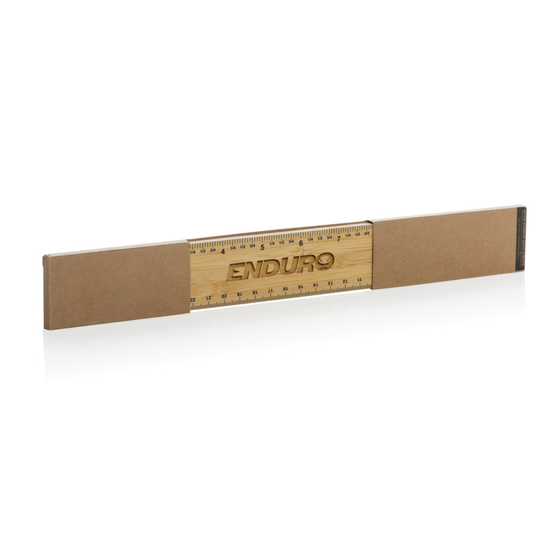 Load image into Gallery viewer, XD Collection Timberson extra thick 30cm double-sided bamboo ruler, durable measuring tool with clear markings for woodworking and crafts.
