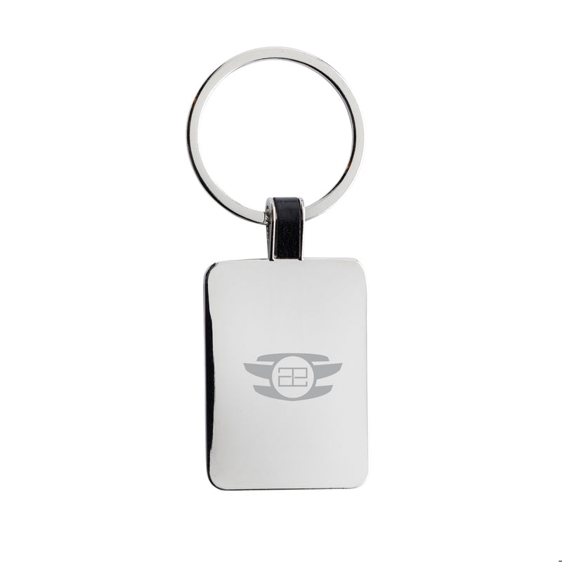 Load image into Gallery viewer, Recycled zinc alloy rectangle keyring from XD Collection with lanyard, durable and eco-friendly accessory for keys or ID badges.