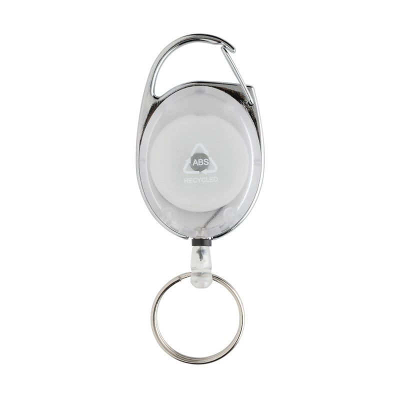 Load image into Gallery viewer, Recycled ABS roller clip keychain from XD Collection with lanyard attachment, featuring a sturdy metal clip and vibrant design.