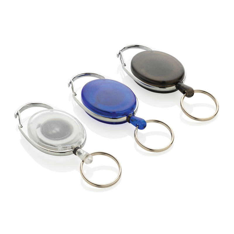 Load image into Gallery viewer, Recycled ABS roller clip keychain from XD Collection featuring a durable lanyard clip with eco-friendly design.