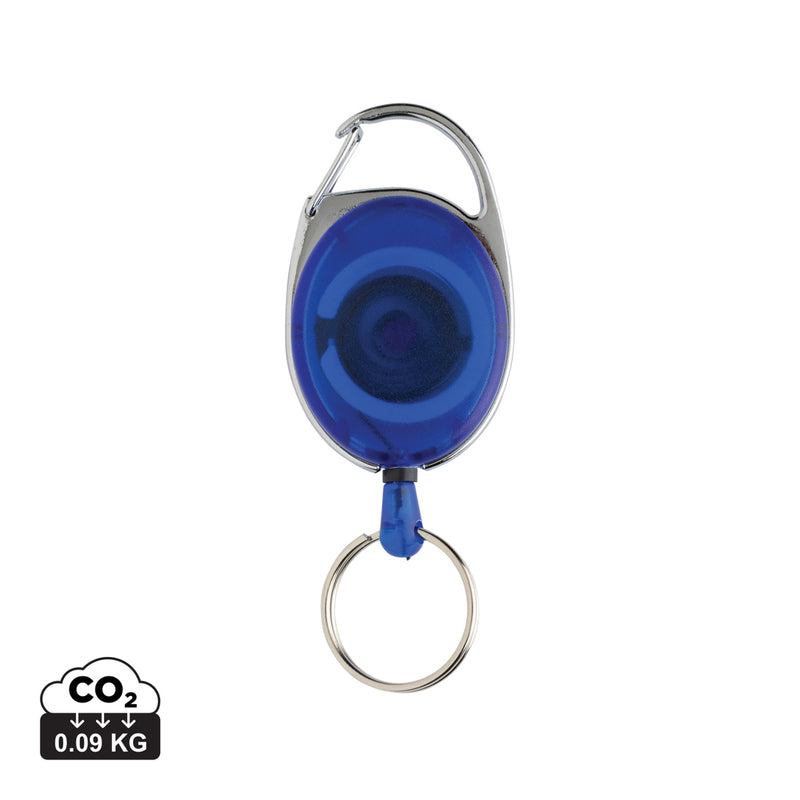Load image into Gallery viewer, Recycled ABS roller clip keychain from XD Collection with durable lanyard and secure metal clip for keys or ID cards.