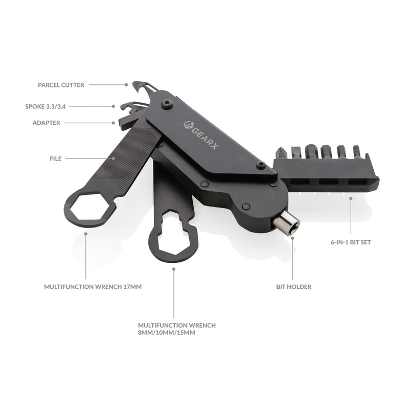 Load image into Gallery viewer, GearX bicycle tool from Tools & Torches category, featuring multiple hex and screwdrivers for bike repairs.