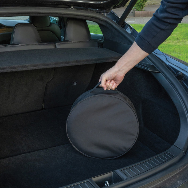 Load image into Gallery viewer, XD Collection Volty Aware™ RPET EV-cable storage bag for car safety, with durable fabric and compact design for organizing charging cables.