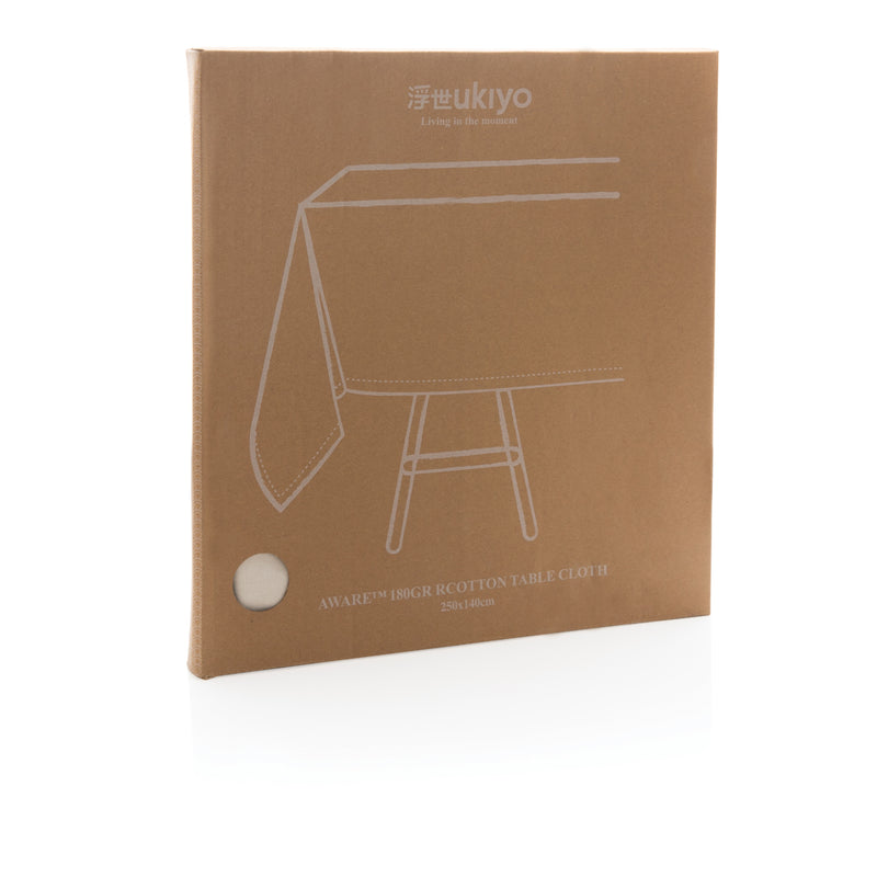 Load image into Gallery viewer, Ukiyo Aware™ 180g cotton tablecloth in size 250x140cm, natural beige color, made of soft cotton fabric for home dining decor