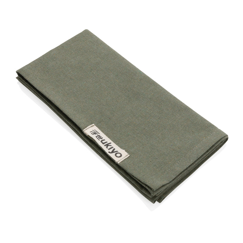 Load image into Gallery viewer, Set of four Ukiyo Aware™ 180g cotton table napkins with a soft, textured fabric in neutral tones for home dining.