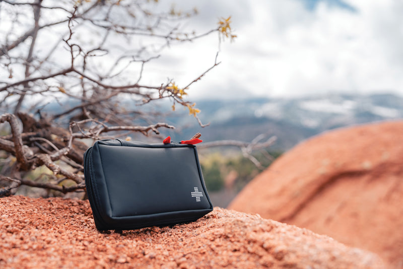 Load image into Gallery viewer, XD Collection RCS recycled nubuck PU first aid pouch for car safety, compact and durable emergency kit with first aid supplies.
