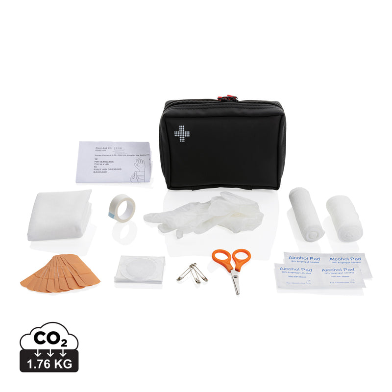 Load image into Gallery viewer, XD Collection RCS recycled nubuck PU first aid kit pouch for car and safety use, featuring compact, durable design.