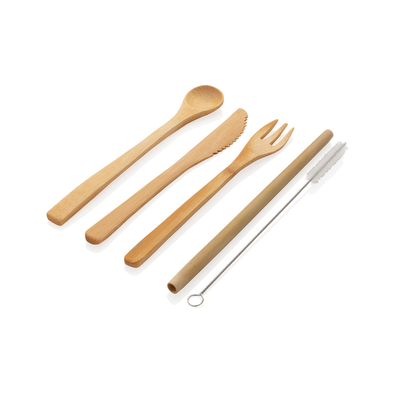 Load image into Gallery viewer, Reusable bamboo travel cutlery set - Custom Wood Designs