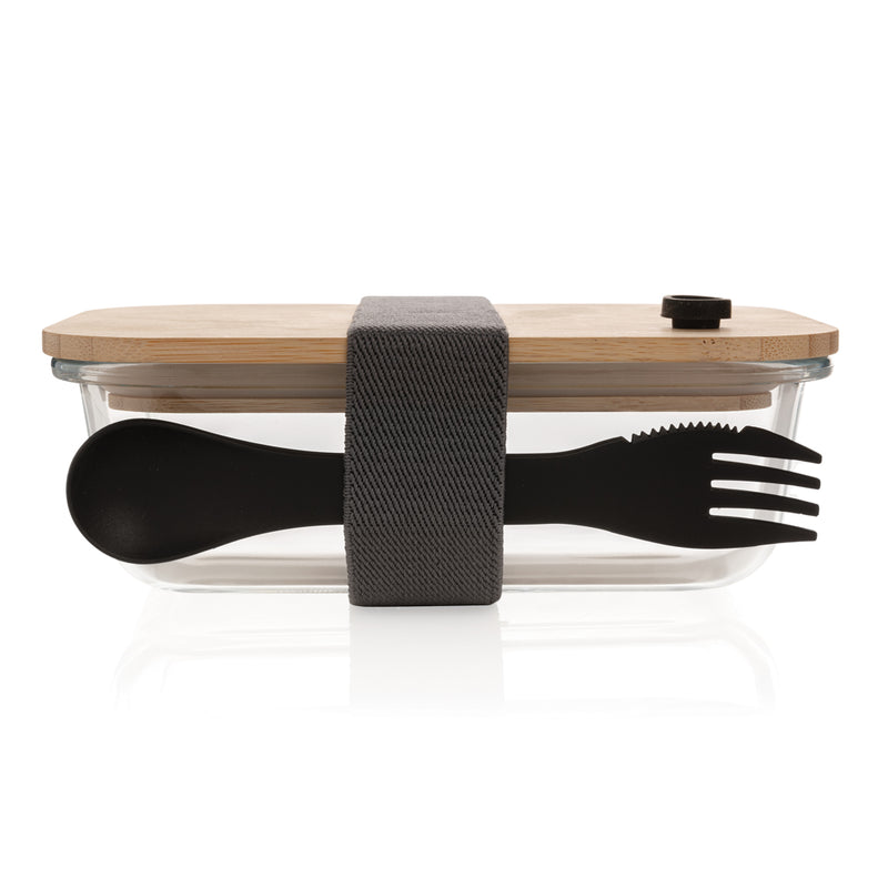 Load image into Gallery viewer, Glass lunchbox with bamboo lid - Custom Wood Designs
