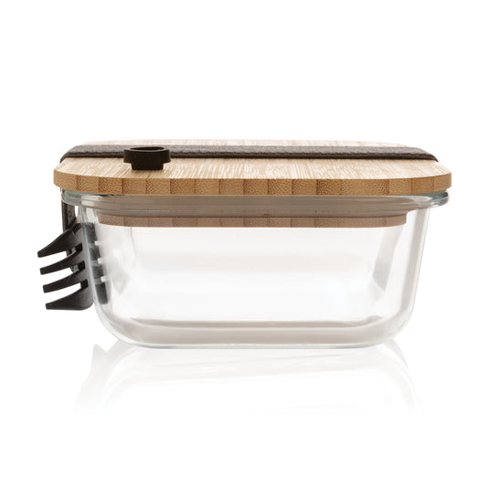 Glass lunchbox with bamboo lid - Custom Wood Designs