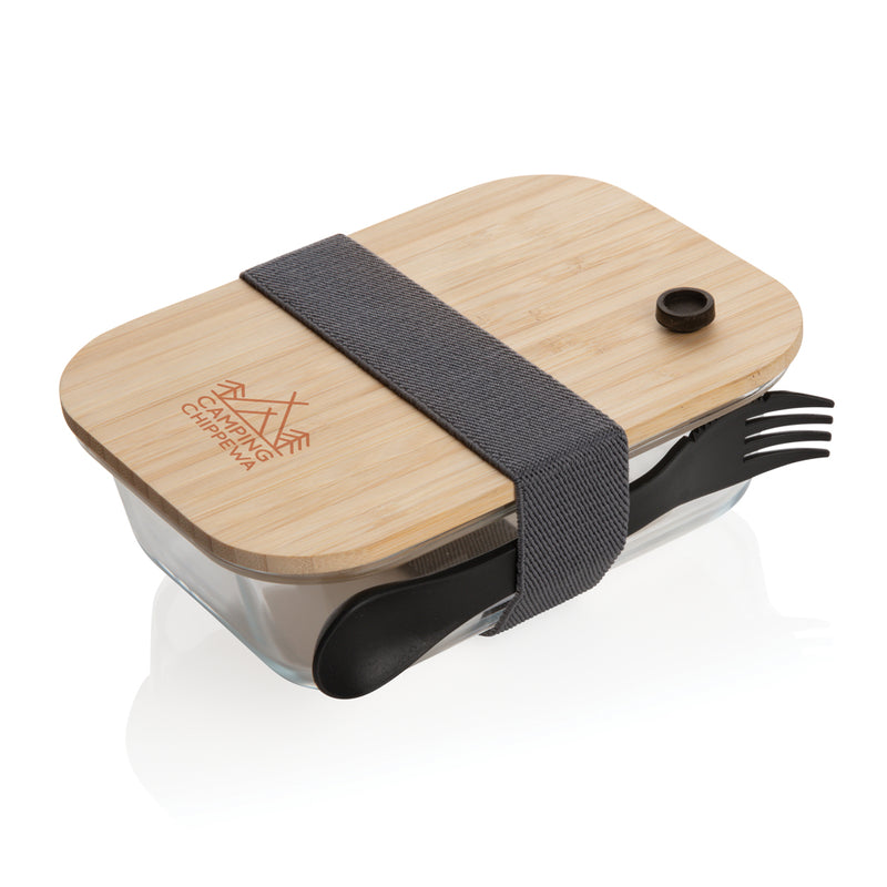 Load image into Gallery viewer, Glass lunchbox with bamboo lid - Custom Wood Designs