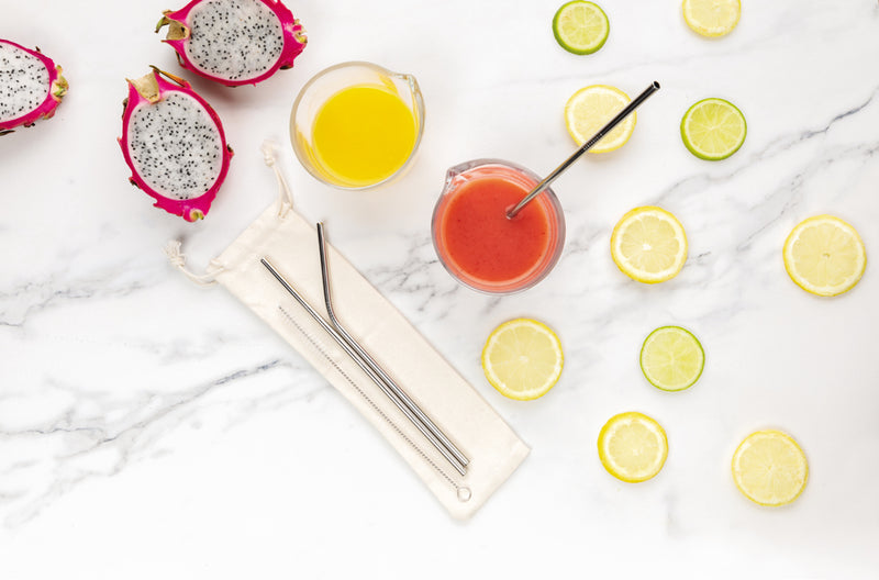 Load image into Gallery viewer, Set of three reusable stainless steel straws from XD Collection, ideal for eco-friendly home and dining use.