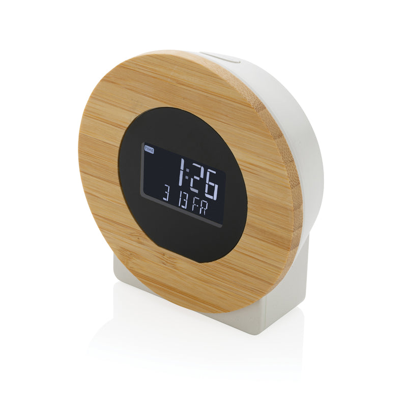 Load image into Gallery viewer, Utah RCS rplastic and bamboo LCD desk clock - Custom Wood Designs