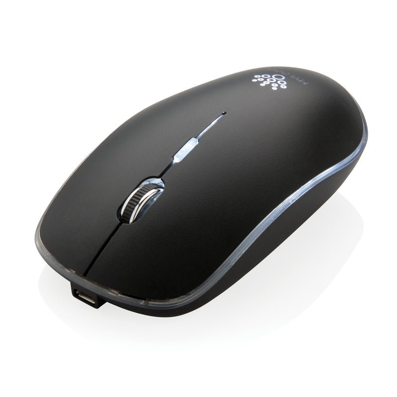 Load image into Gallery viewer, Wireless mouse with illuminated logo from XD Collection, designed for phone and tablet accessories, featuring a sleek and modern look.