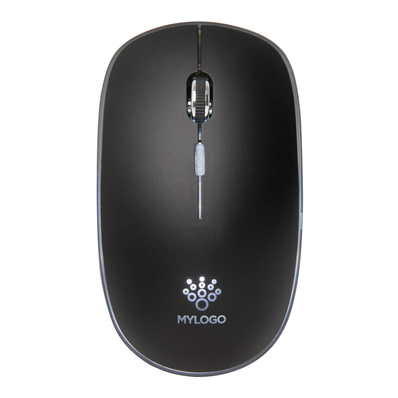 Load image into Gallery viewer, Wireless XD Collection Light Up Logo Mouse for phones and tablets, featuring illuminated logo and ergonomic design.