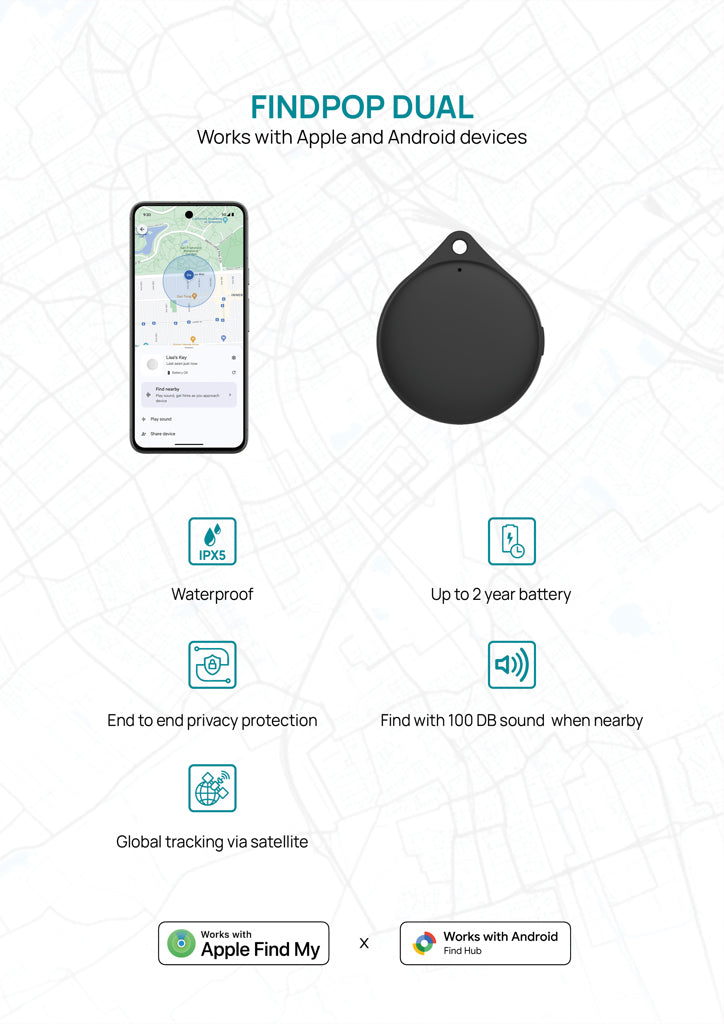 Load image into Gallery viewer, Findpop Dual RCS recycled plastic item finder by XD Collection for phones and tablets, IPX5 water-resistant design.