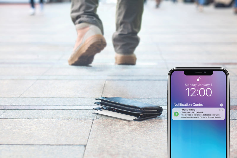 Load image into Gallery viewer, Findcard RCS recycled plastic item finder card by XD Collection for phones and tablets, showing a compact, eco-friendly accessory.