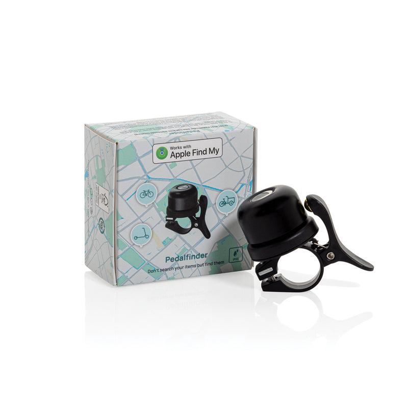Load image into Gallery viewer, XD Collection Pedalfinder bike bell with worldwide locating feature, mounted on a bicycle handlebar.
