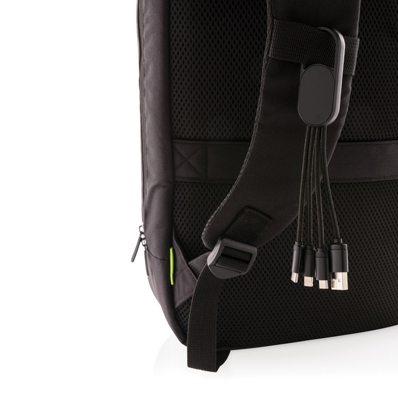 Load image into Gallery viewer, XD Collection 4-in-1 cable with carabiner clip for phone and tablet charging and data transfer, featuring multiple connector types.