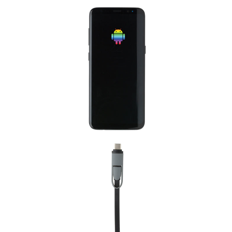 Load image into Gallery viewer, XD Collection 3-in-1 retractable cable for phones and tablets, showing the compact design with multiple charging connectors.