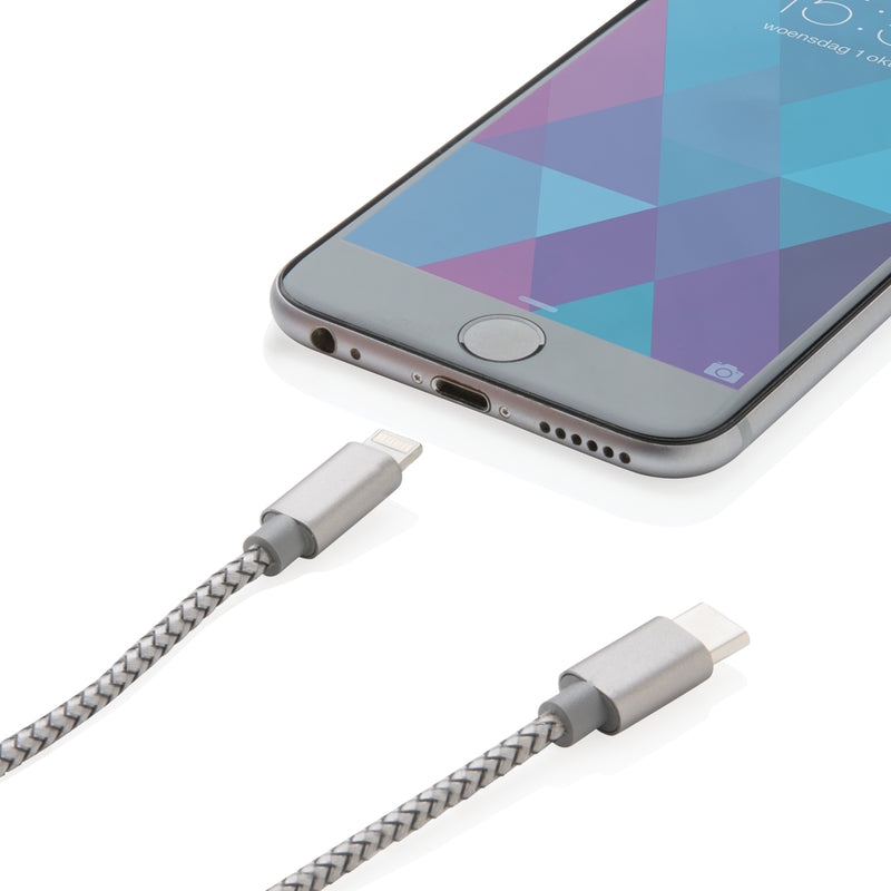Load image into Gallery viewer, XD Collection 3-in-1 braided cable for phone and tablet charging, featuring durable design and multiple connector options.
