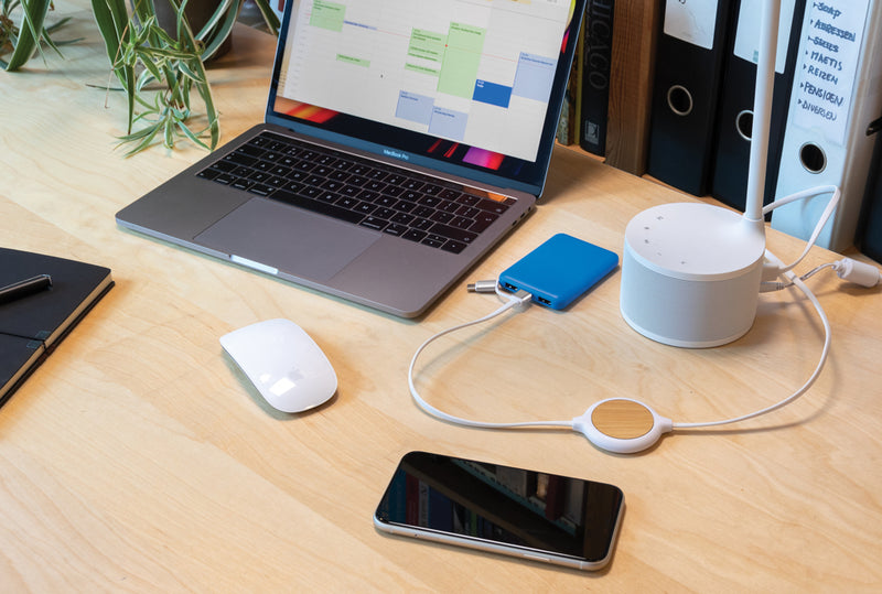 Load image into Gallery viewer, 3-in-1 cable with 5W bamboo wireless charger - Custom Wood Designs