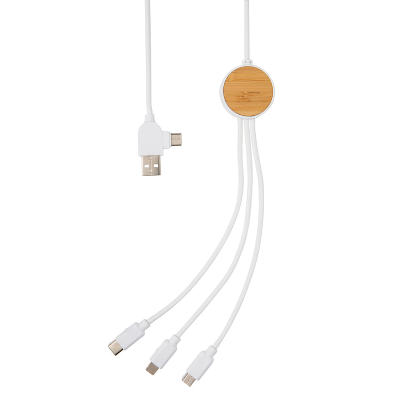 Load image into Gallery viewer, XD Collection RCS recycled plastic Ontario 6-in-1 phone and tablet cable with multiple charging ports and durable design.
