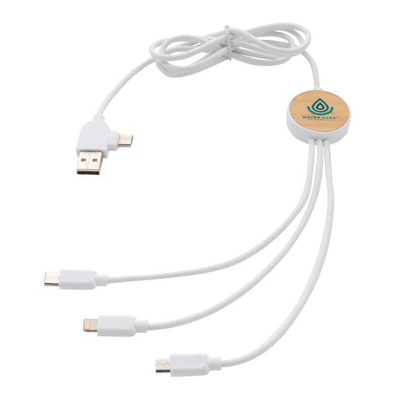 Load image into Gallery viewer, XD Collection RCS recycled plastic Ontario 6-in-1 cable for phone and tablet accessories, featuring multiple charging and data ports.